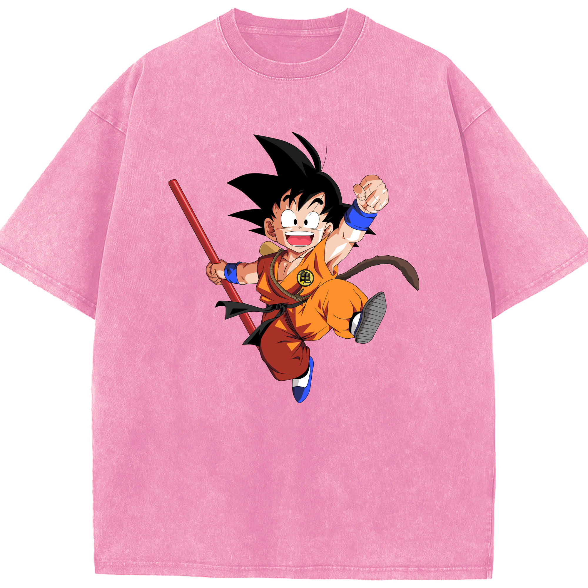 （画像用） ドラゴンボール 孫悟空（そん ごくう）Son Goku カカロット DRAGON BALL Kakarotto 綿100% ヴィンテージ風 半袖Tシャツ（フロントプリント）